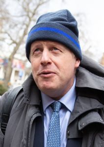 Boris Johnson MP speaks to media after appearing on LBC Radio phone-in Politicians in Westminster