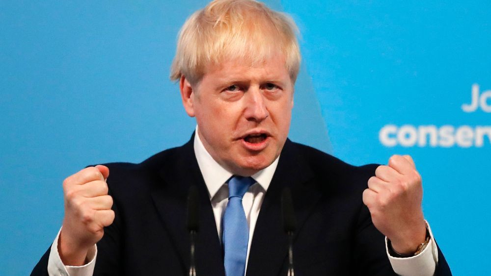 Boris Johnson speaks after being announced as the new leader of the Conservative Party in London