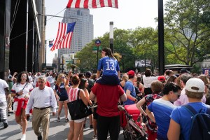 The scene at the Women's World Cup Parade in NYC.