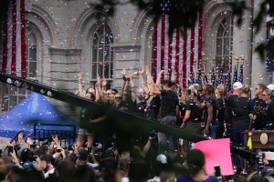 The scene at the Women's World Cup Parade in NYC.
