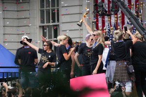The scene at the Women's World Cup Parade in NYC.