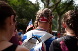 The scene at the Women's World Cup Parade in NYC.