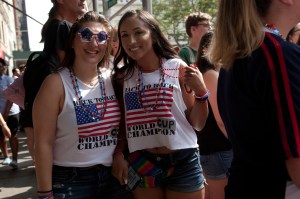 The scene at the Women's World Cup Parade in NYC.