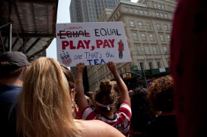 The scene at the Women's World Cup Parade in NYC.