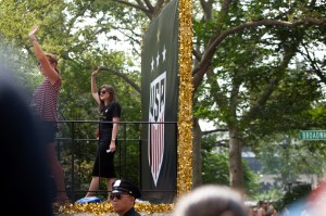 The scene at the Women's World Cup Parade in NYC.