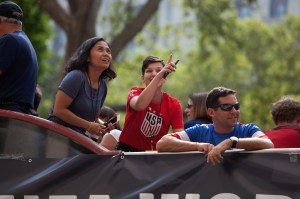 The scene at the Women's World Cup Parade in NYC.
