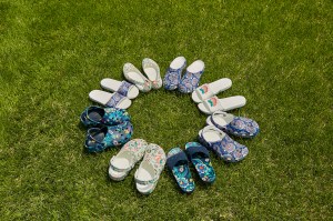 The capsule collection of Vera Bradley's collaboration with Crocs.