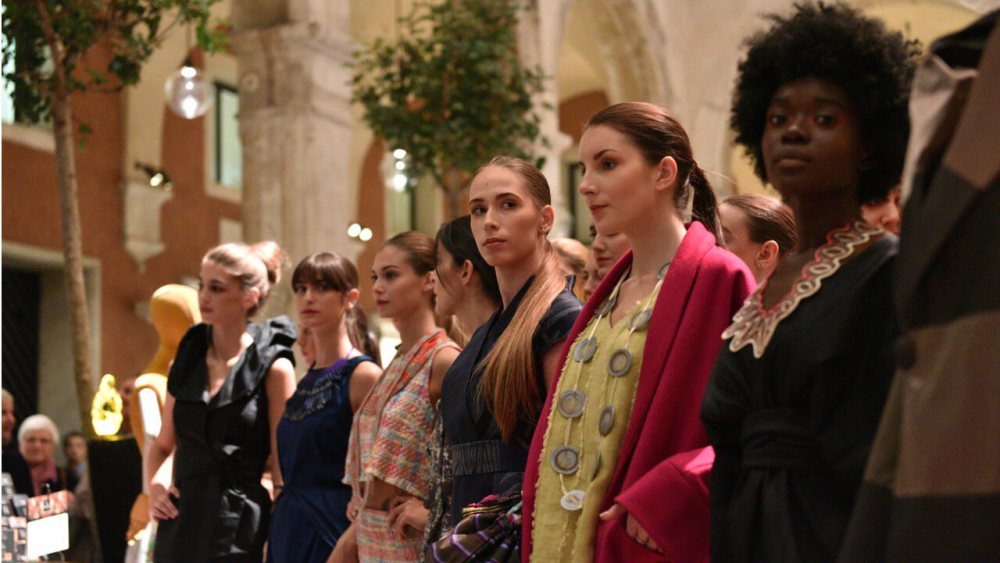 Scene from a runway show during Venice Fashion Week.
