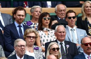 Tom Hiddleston, Benedict Cumberbatch and Sophie Hunter in the Royal Box on Centre Court
Wimbledon Tennis Championships, Day 13, The All England Lawn Tennis and Croquet Club, London, UK - 14 Jul 2019