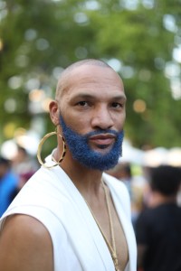 A street style look from Afropunk, 2019.