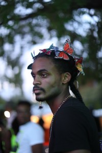 A street style look from Afropunk, 2019.
