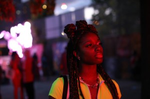 A street style look from Afropunk, 2019.