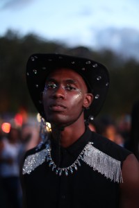 A street style look from Afropunk, 2019.