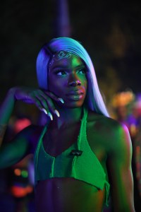 A street style look from Afropunk, 2019.
