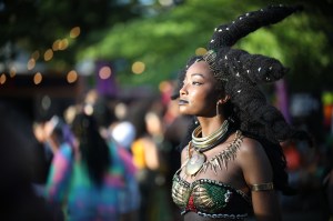 A street style look from Afropunk, 2019.