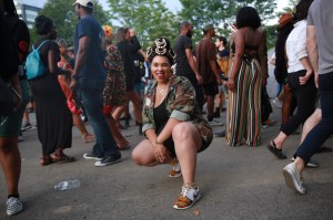 A street style look from Afropunk, 2019.