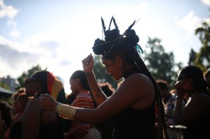 A street style look from Afropunk, 2019.