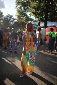 A street style look from Afropunk, 2019.