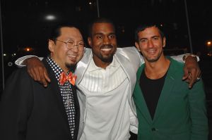(L-R) Artist Takashi Murakami, rapper Kanye West and fashion designer Marc Jacobs attend the 2008 annual Brooklyn Ball celebrating Murakami and his '© MURAKAMI' exhibition at the Brooklyn Museum in Brooklyn New York. The evening was sponsored by the Brooklyn Museum and Louis Vuitton.The 2008 Annual Brooklyn Ball, New York