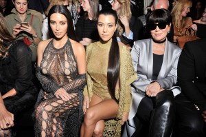 Kim Kardashian, Kourtney Kardashian and Kris Jenner in the front row