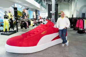 Russ Kahn in the Puma flagship.