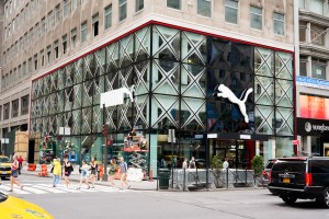 Puma's glass facade on Fifth Avenue.