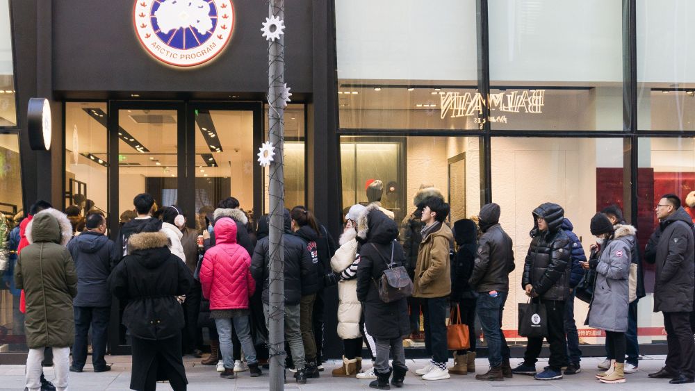 People line up at Canada Goose's first Flagship Store in Beijing.Canada Goose Flagship Store Opening, Beijing, China - 30 Dec 2018