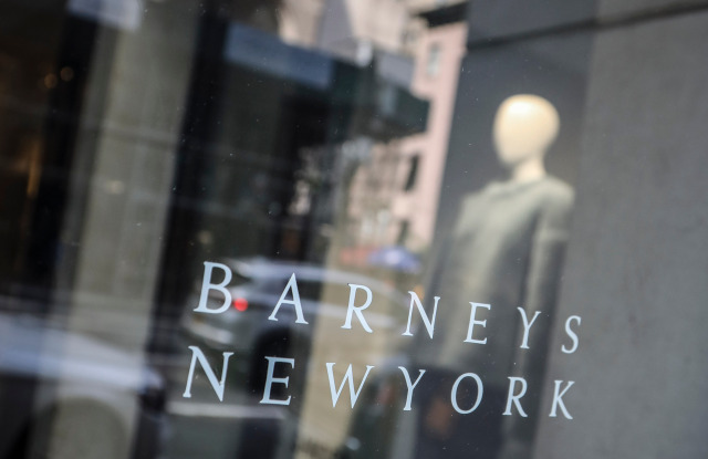 Signage for Barneys New York department store is displayed on the store's window, in New York. The luxury retailer could be joining a growing list of retailers that have filed for bankruptcyBarneys -Options, New York, USA - 16 Jul 2019