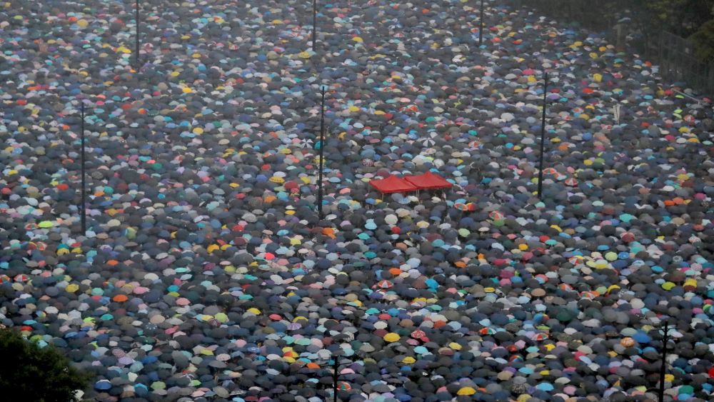 Protesters gather on Sunday, August 18, 2019 in Victoria Park for what was the second-largest demonstration numbering 1.7 million.