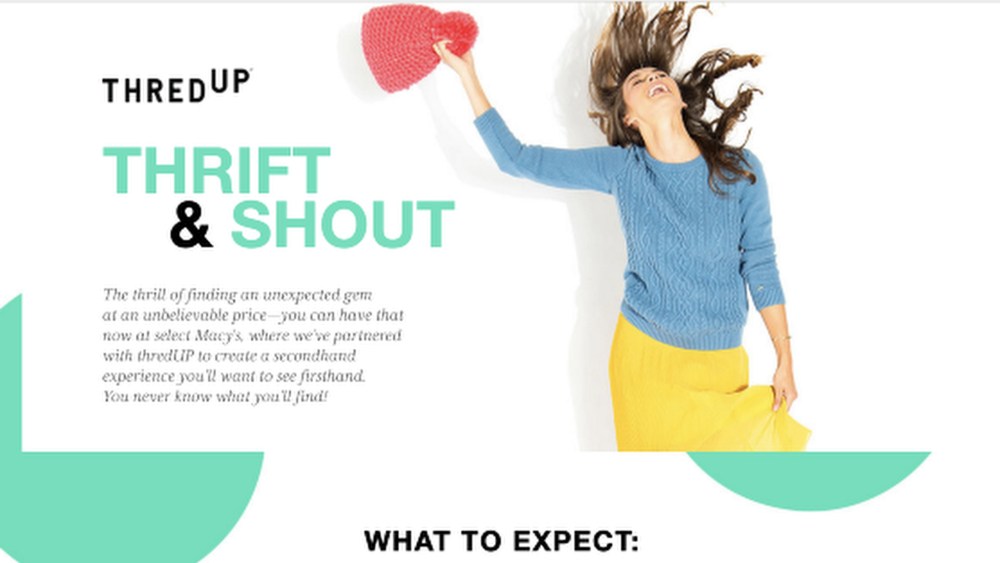 An example of ThredUp on Macy's e-commerce site.