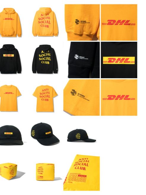 Global supply chain giant DHL tapped Anti Social Social Club for a streetwear capsule in its signature red and yellow colors.