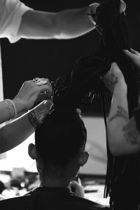 Backstage at Area RTW Spring 2020