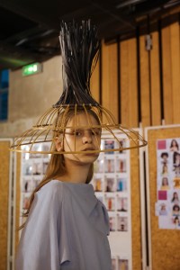 Backstage at Issey Miyake RTW Spring 2020