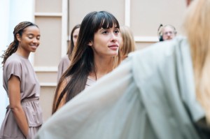 Backstage at Issey Miyake RTW Spring 2020