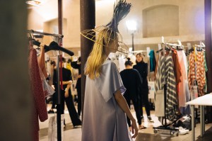 Backstage at Issey Miyake RTW Spring 2020