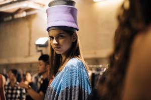 Backstage at Issey Miyake RTW Spring 2020