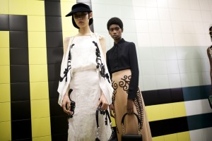 Backstage at Prada RTW Spring 2020