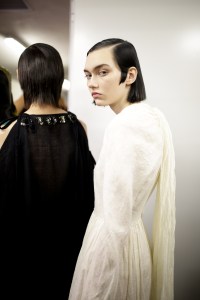 Backstage at Prada RTW Spring 2020