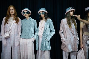 Backstage at Emporio Armani RTW Spring 2020.
