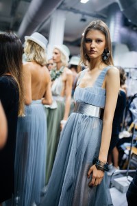 Backstage at Emporio Armani RTW Spring 2020.