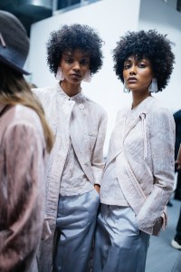 Backstage at Emporio Armani RTW Spring 2020.