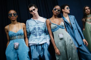 Backstage at Emporio Armani RTW Spring 2020.