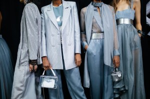Backstage at Emporio Armani RTW Spring 2020.
