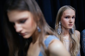 Backstage at Emporio Armani RTW Spring 2020.