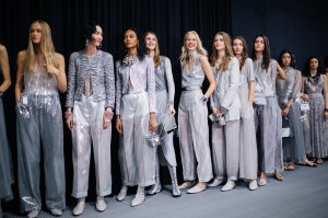 Backstage at Emporio Armani RTW Spring 2020.