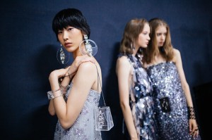 Backstage at Emporio Armani RTW Spring 2020.