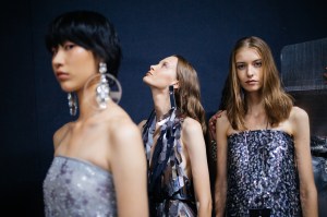 Backstage at Emporio Armani RTW Spring 2020.