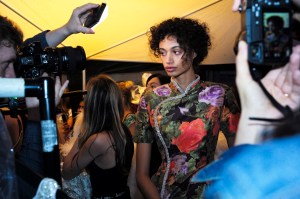 Backstage at Richard Quinn RTW Spring 2020