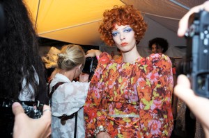 Backstage at Richard Quinn RTW Spring 2020