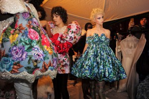 Backstage at Richard Quinn RTW Spring 2020